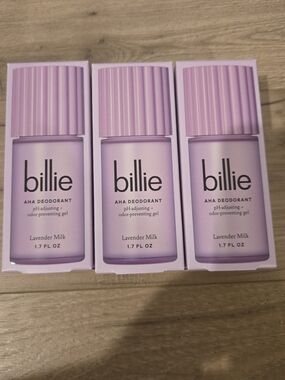 NEW Billie AHA Deodorant Duo - Lavender Milk (3-Pack) Aluminum Free